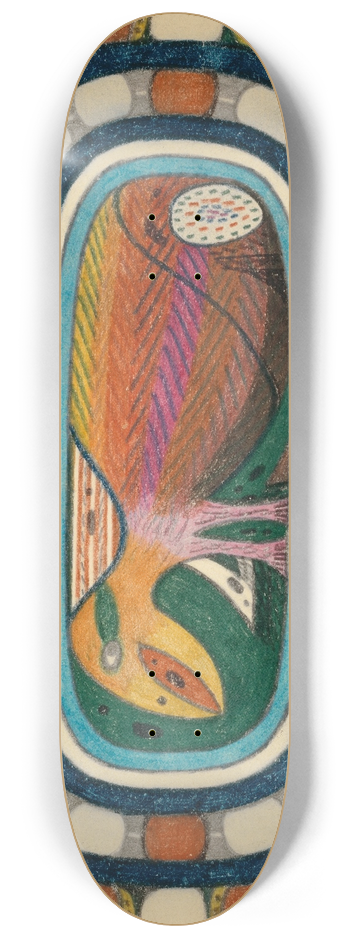 Adolf Wlfli - Die Delphine; Ein absolutt, ungefhrlicher Riesen=Vogel 8.25 inch art skate deck