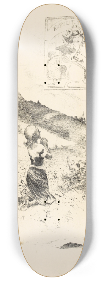 Adolphe Lon Willette - Dessin originel 8.25 inch art skate deck