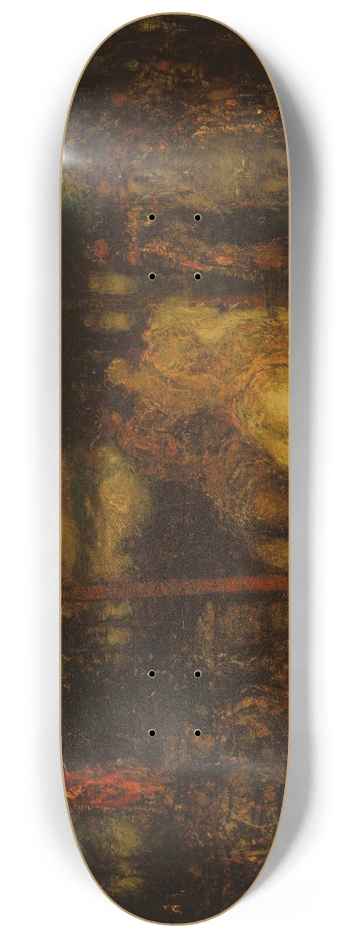 Adolphe Monticelli - Landscape with Figures 8.25 inch art skate deck