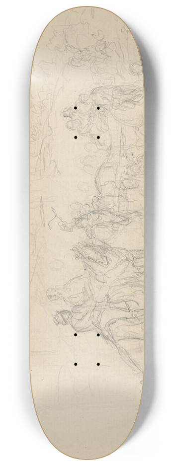 Adolph Tidemand - Figruscene med ryttere 8.25 inch art skate deck