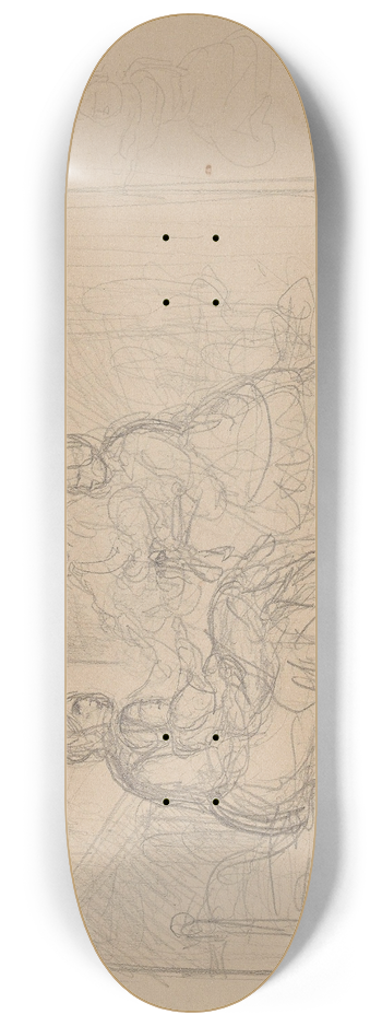 Adolph Tidemand - Figurscene i interir 8.25 inch art skate deck