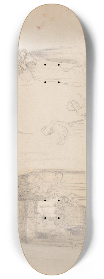 Adolph Tidemand - Gudstjeneste; figurstudier 8.25 inch art skate deck