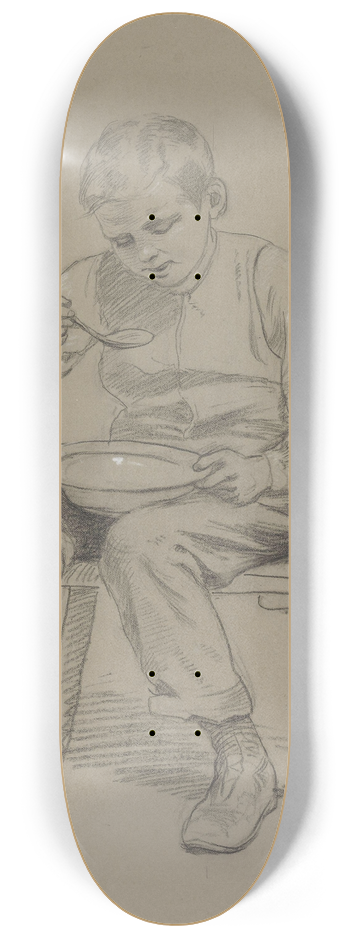 Adolph Tidemand - Gutt som spiser suppe 8.25 inch art skate deck