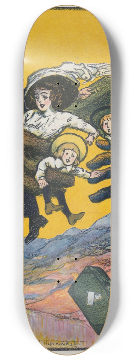Frank Arthur Nankivell - The tug of war 8.25 inch art skate deck