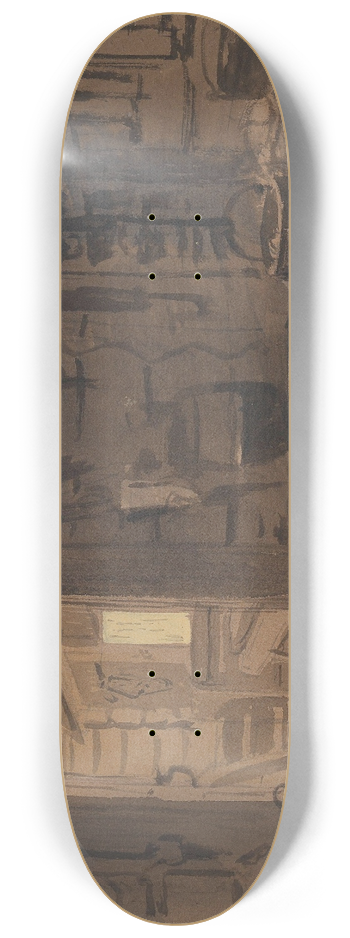 Adolph Tidemand - Interir fra et ildhus 8.25 inch art skate deck