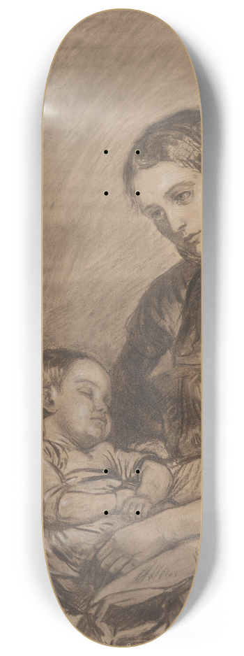 Adolph Tidemand - Kvinne med sovende barn 8.25 inch art skate deck