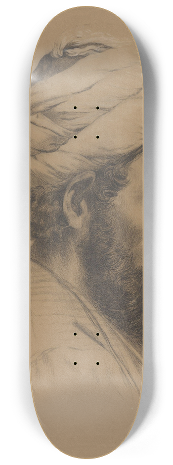 Adolph Tidemand - Mannshode med turban 8.25 inch art skate deck