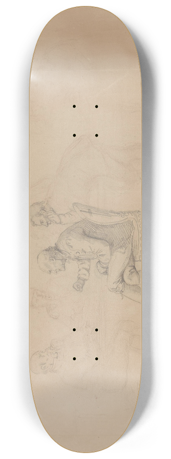 Adolph Tidemand - Menn i samtale rundt bord 8.25 inch art skate deck