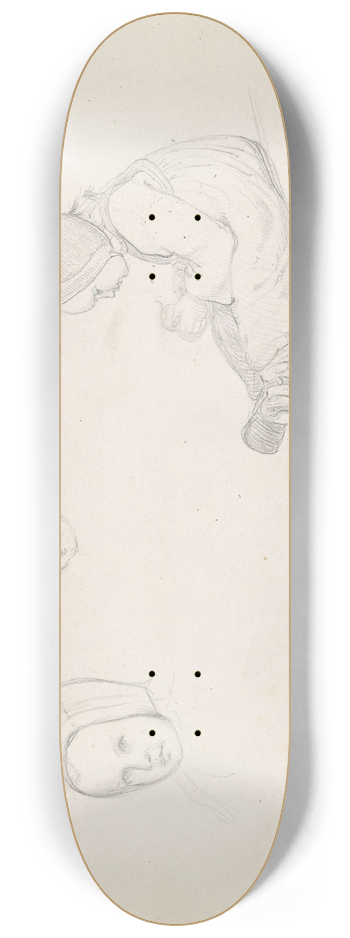 Adolph Tidemand - Studier av et jentebarn 8.25 inch art skate deck