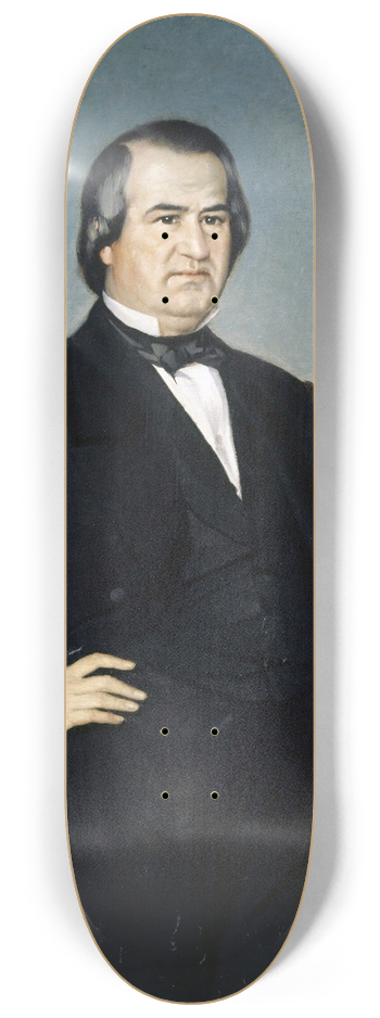 Frank Buchser - Portrait of the American President Andrew Johnson 8.25 inch art skate deck