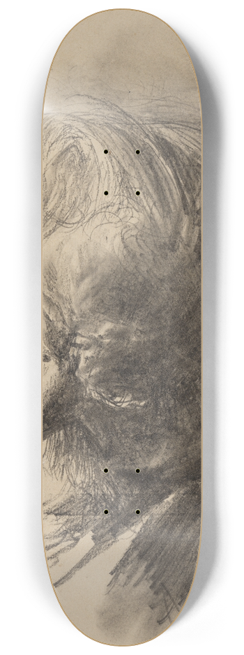 Adolph von Menzel - Kopfstudie eines brtigen alten Mannes 8.25 inch art skate deck
