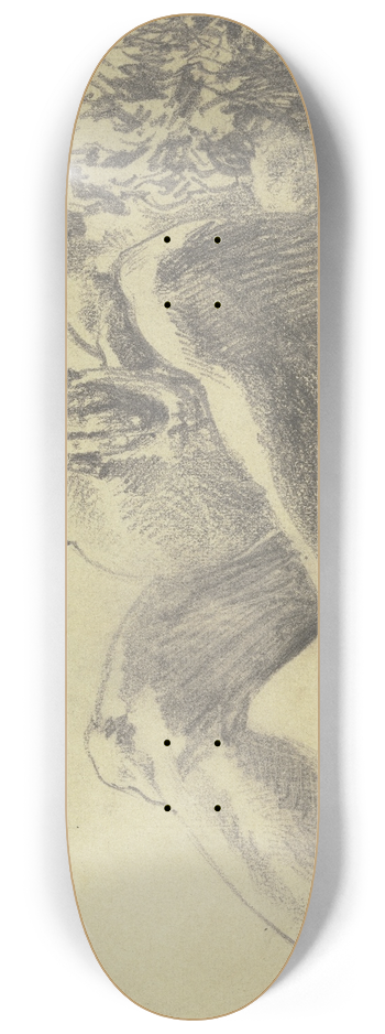 Adolph von Menzel - Studie nach einer Brunnenfigur 8.25 inch art skate deck
