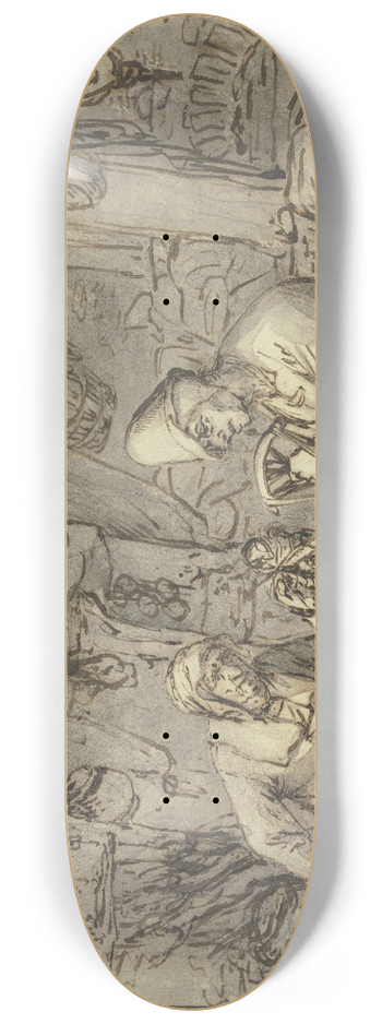 Adriaen van Ostade - The sputtering farmer 8.25 inch art skate deck