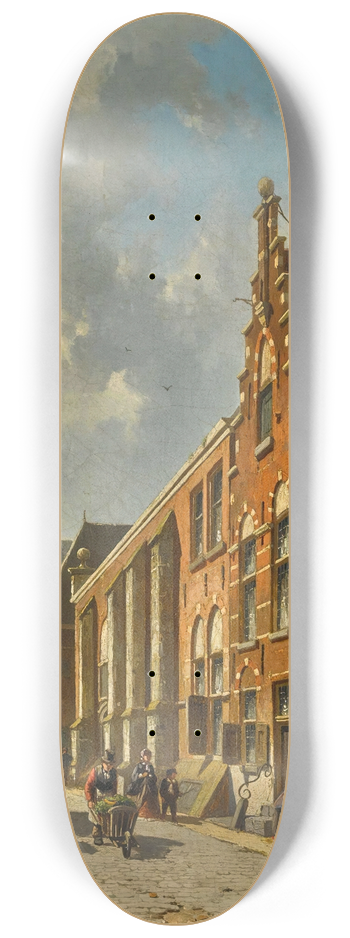 Adrianus Eversen - A busy street in summer 8.25 inch art skate deck