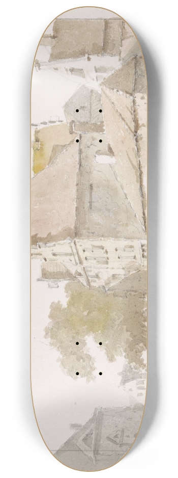 Adrianus Eversen - Gezicht te s-Gravenhage 8.25 inch art skate deck