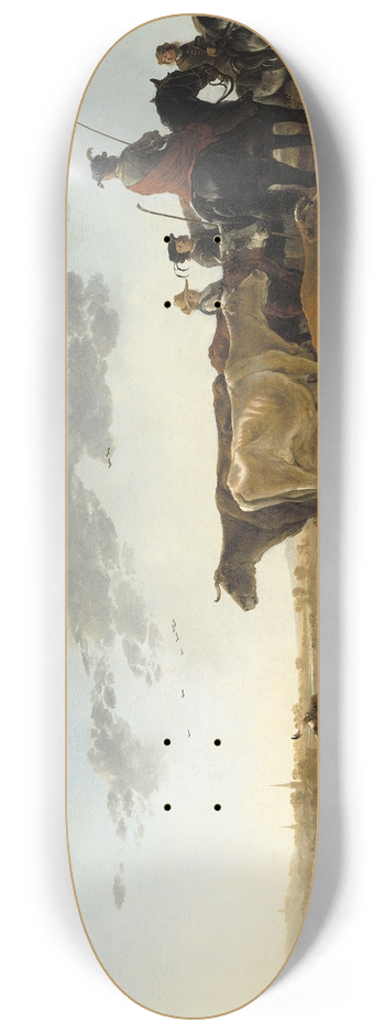 Aelbert Cuyp - Landscape with Herdsmen 8.25 inch art skate deck