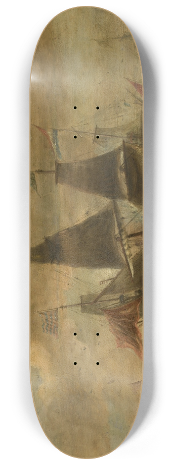 Aert Anthonisz - Sea battle 8.25 inch art skate deck