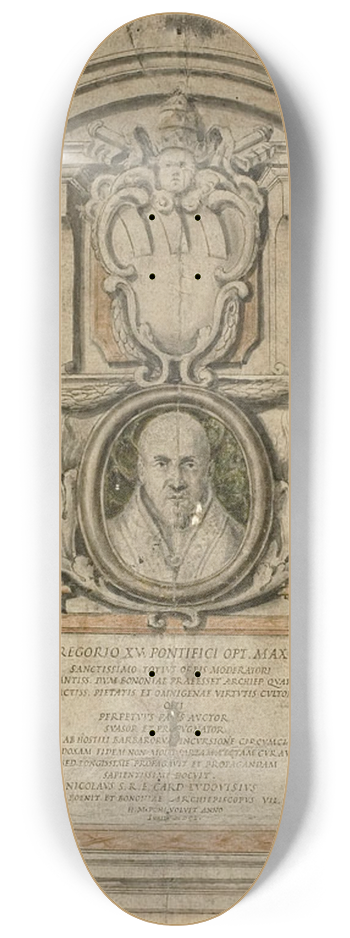 After Alessandro Algardi - Design for Memorial to Pope Gregory XV 8.25 inch art skate deck