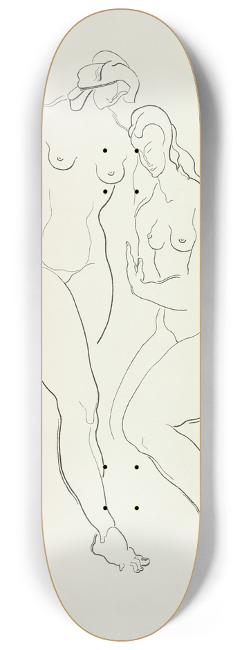 After Auguste Rodin - Nude 3 8.25 inch art skate deck