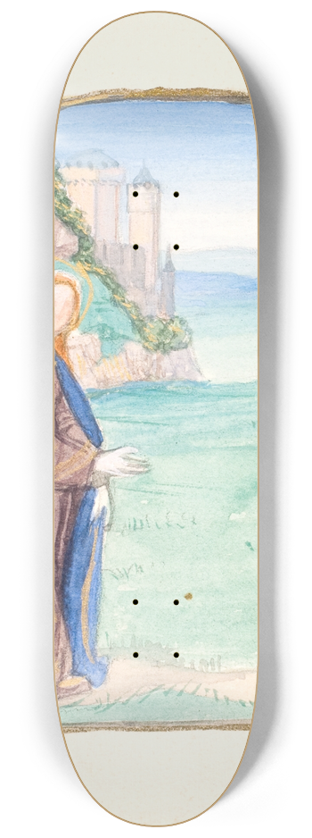 Agnes Slott-Mller - Hellig kvinde i landskab med borg i baggrunden 8.25 inch art skate deck