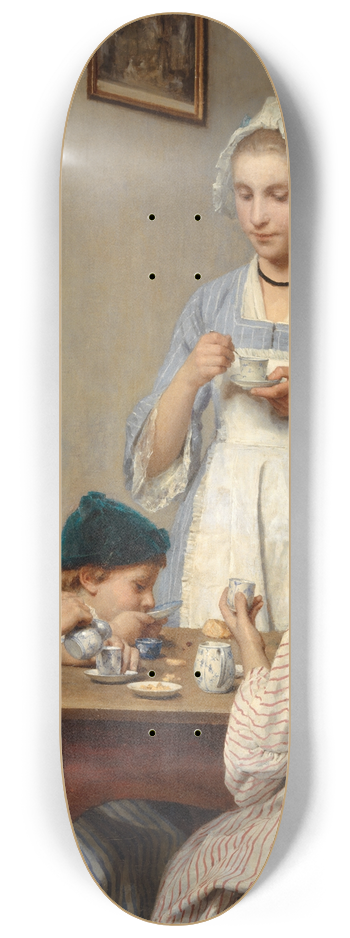 Albert Anker - Children at Breakfast 8.25 inch art skate deck