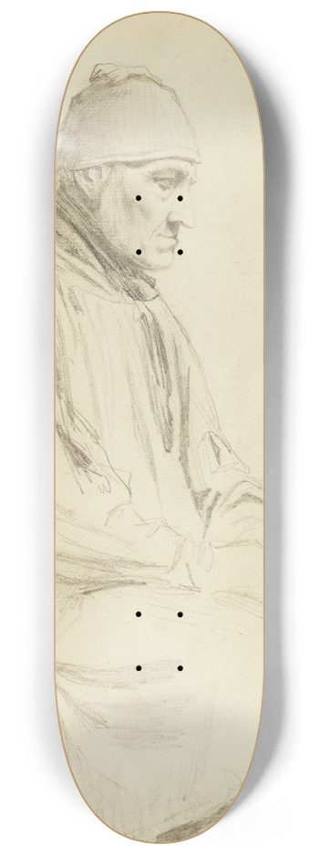 Albert Anker - Sitzender Mann mit Mtze 8.25 inch art skate deck