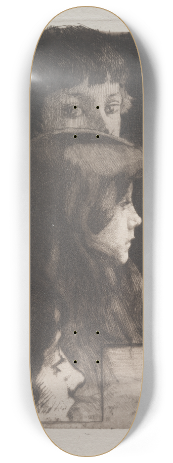 Albert Besnard - Study of Heads 8.25 inch art skate deck