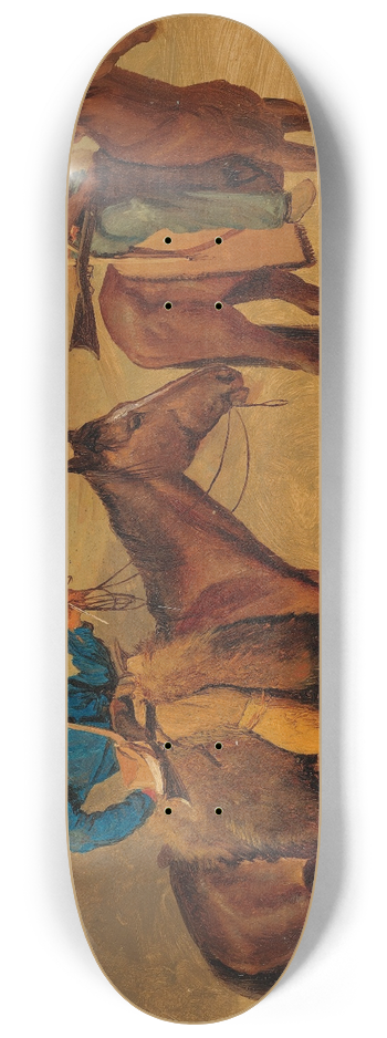 Albert Bierstadt - Trapper And Indian Guide On Horseback 8.25 inch art skate deck