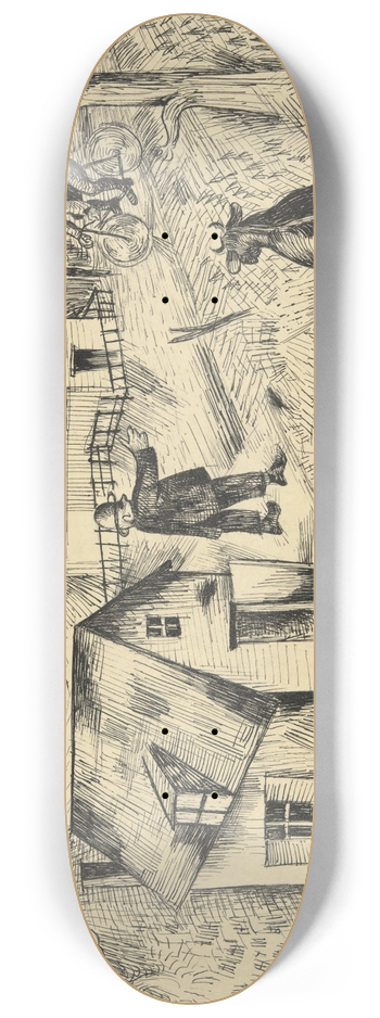 Albert Bloch - Feierabend (HolidayEvening) 8.25 inch art skate deck