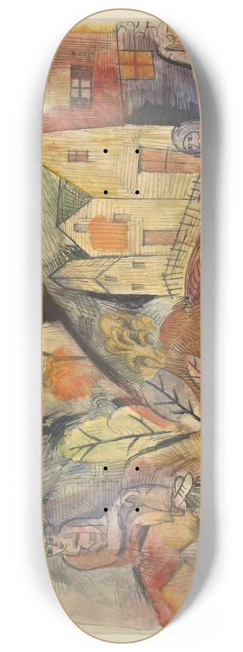 Albert Bloch - Villagers 8.25 inch art skate deck