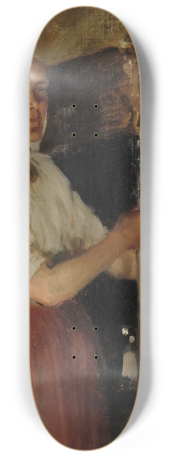 Albert Edelfelt - Elli Jppinen at the Stove, study 8.25 inch art skate deck