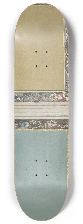 Abraham Meertens - Ontwerp voor kamerversiering met twee rechthoekige panelen in geel en groen 8.25 inch art skate deck