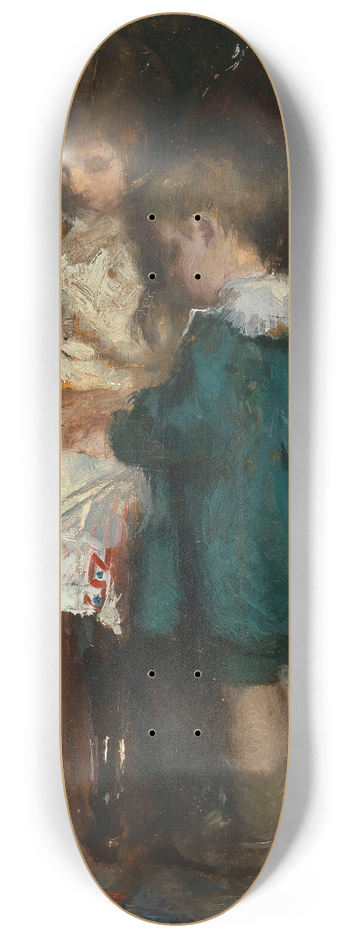 Albert Roelofs - A Reading Lesson, Two Siblings 8.25 inch art skate deck