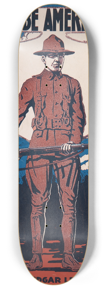 Albert Wilfred Barbelle - Lets All Be Americans Now 8.25 inch art skate deck
