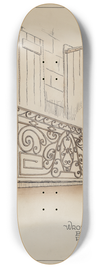 Al Curry - Wrought Iron Balcony Rail 8.25 inch art skate deck
