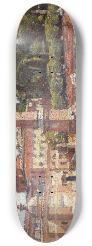 Aleksander Gierymski - Piazza del Popolo in Rome, sketch 8.25 inch art skate deck