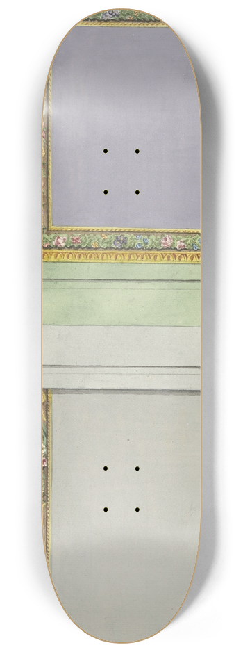 Abraham Meertens - Ontwerp voor kamerversiering met twee rechthoekige panelen in paars en grijs 8.25 inch art skate deck