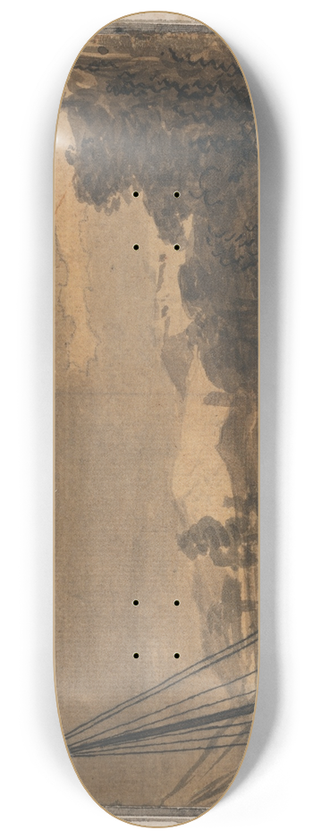 Alexander Cozens - River and Boat 8.25 inch art skate deck