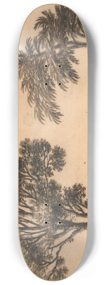 Alexander Cozens - Study of Two Willows 8.25 inch art skate deck