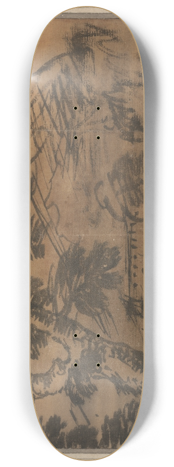 Alexander Cozens - Tree and Distant Hills 8.25 inch art skate deck