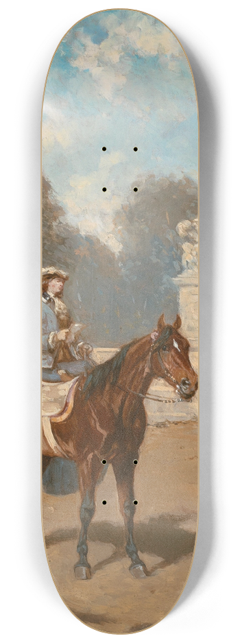 Alexander Von Bensa - A Lady on Horseback 8.25 inch art skate deck