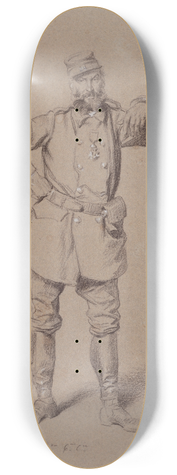 Alexandre Bida - Portrait de Ed. Gurin pendant le sige de Paris. 8.25 inch art skate deck