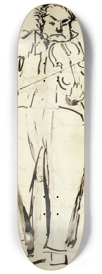 Alfred Edward Chalon - Nicolas Mori, Violinist 8.25 inch art skate deck