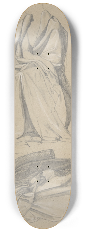 Alfred Rethel - Drapery Study 8.25 inch art skate deck