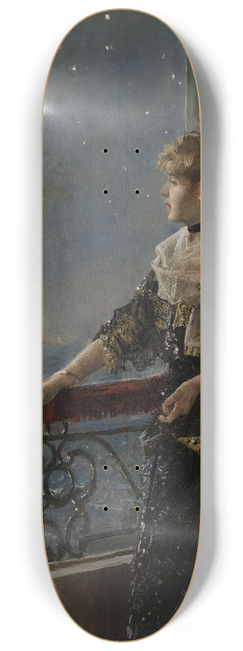 Alfred Stevens - Moonlight (Au clair de la lune) 8.25 inch art skate deck
