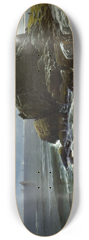 Alfred Thompson Bricher - Castle Rock, Marblehead 8.25 inch art skate deck