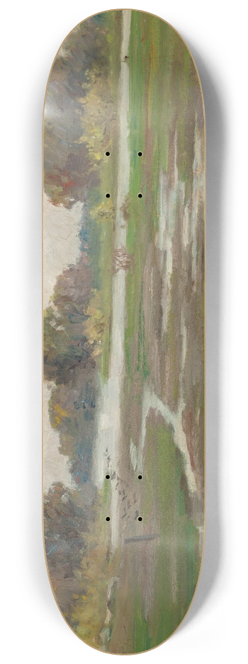 Alice Marion Curtis - River Landscape with Marshes 8.25 inch art skate deck