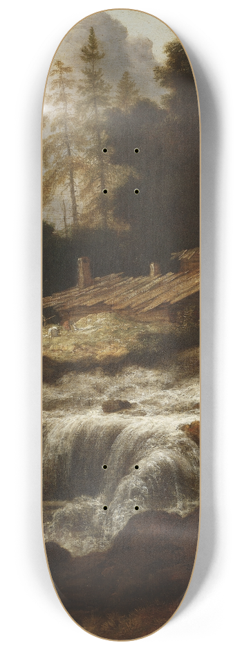 Allaert van Everdingen - Landscape with a Waterfall 8.25 inch art skate deck