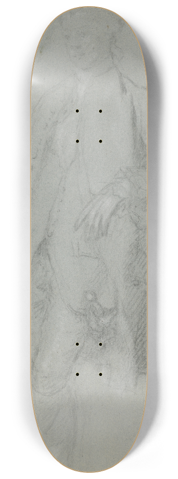 Allan Ramsay - Man Standing, Leaning on Left Elbow, Full-Length 8.25 inch art skate deck