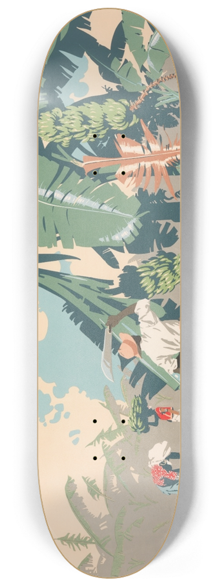 Frank Newbould - Cutting Bananas In Jamaica 8.25 inch art skate deck